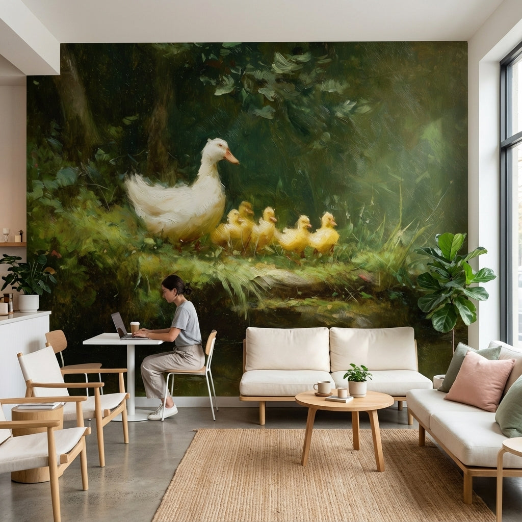 Duck Wallpaper Ducklings Nature Removable Wall Decor