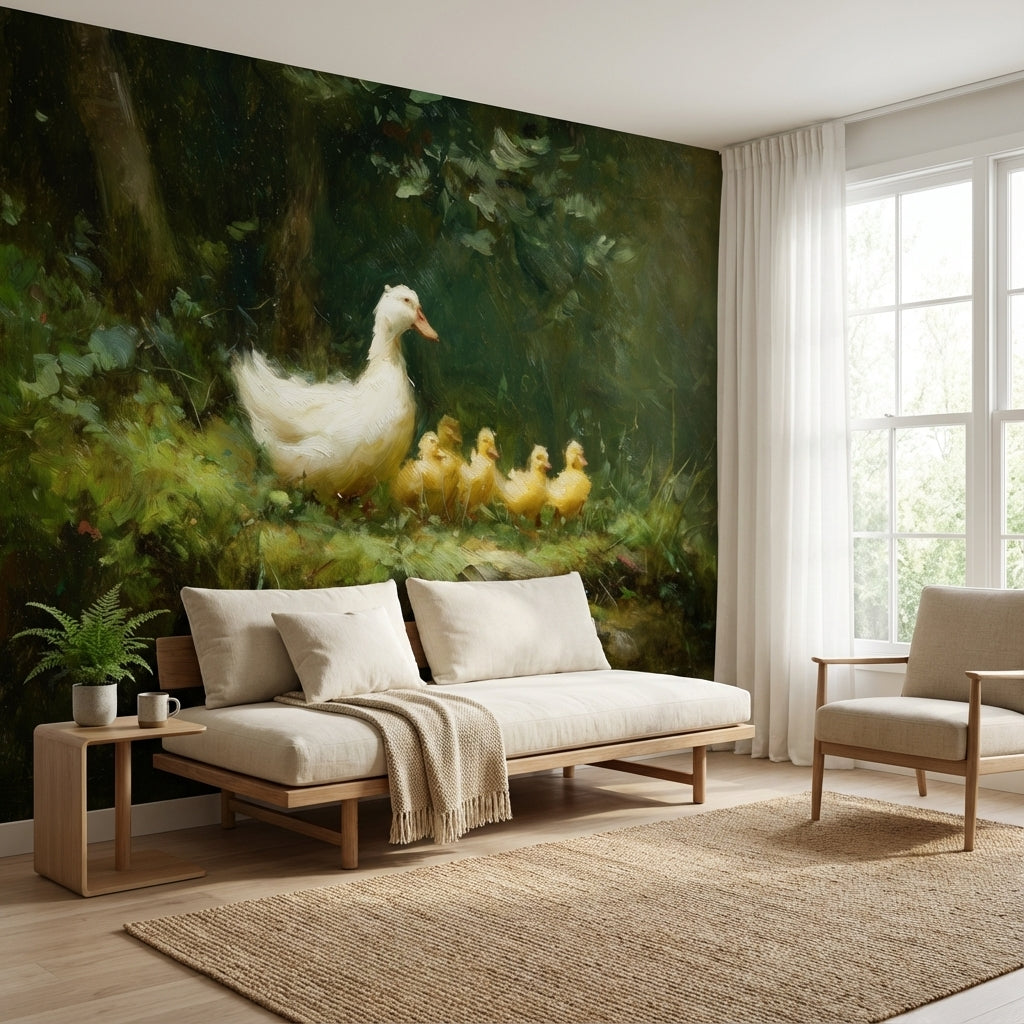 Duck Wallpaper Ducklings Nature Removable Wall Decor