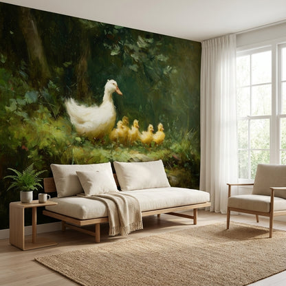 Duck Wallpaper Ducklings Nature Removable Wall Decor
