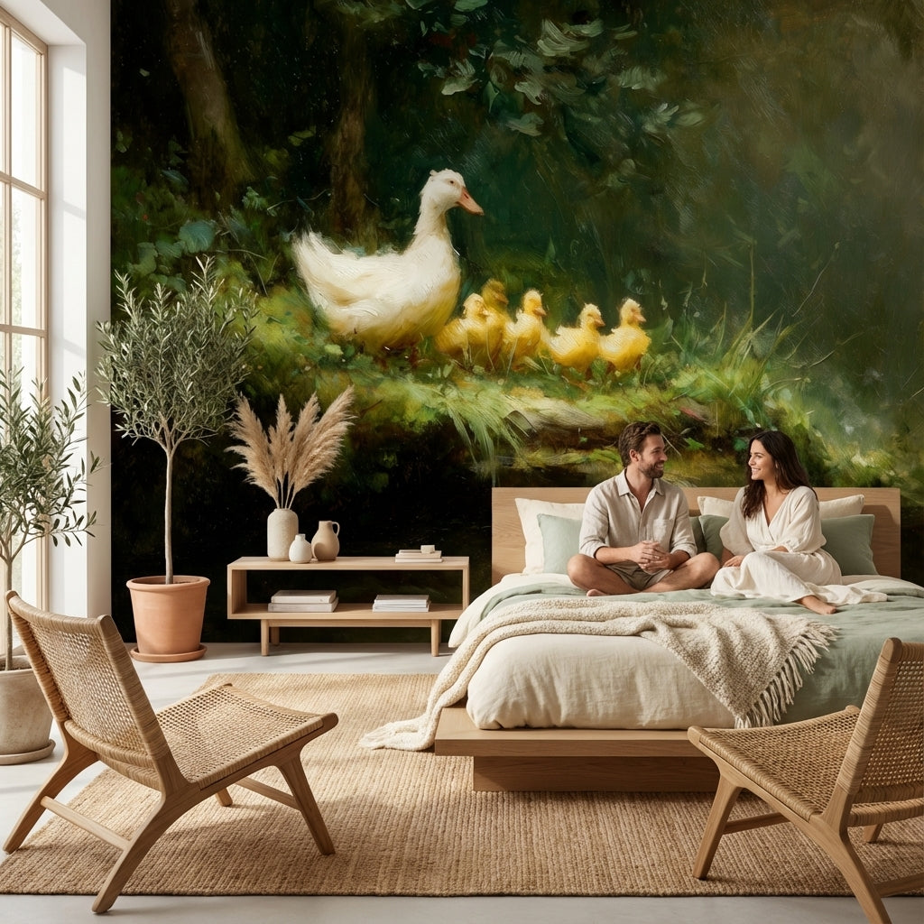 Duck Wallpaper Ducklings Nature Removable Wall Decor