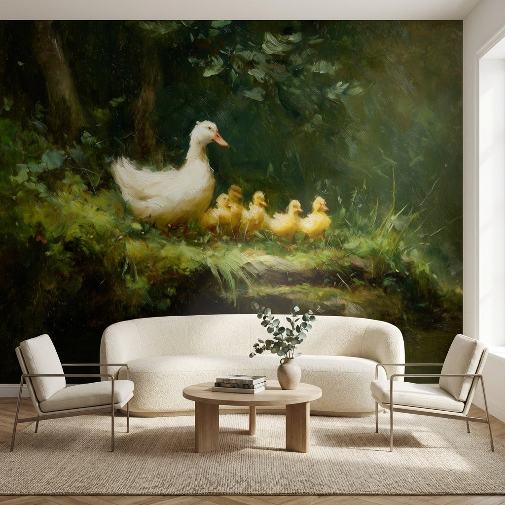 Duck Wallpaper Ducklings Nature Removable Wall Decor