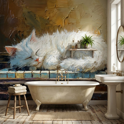 Cat Wallpaper Piano Brown Removable Wall Decor