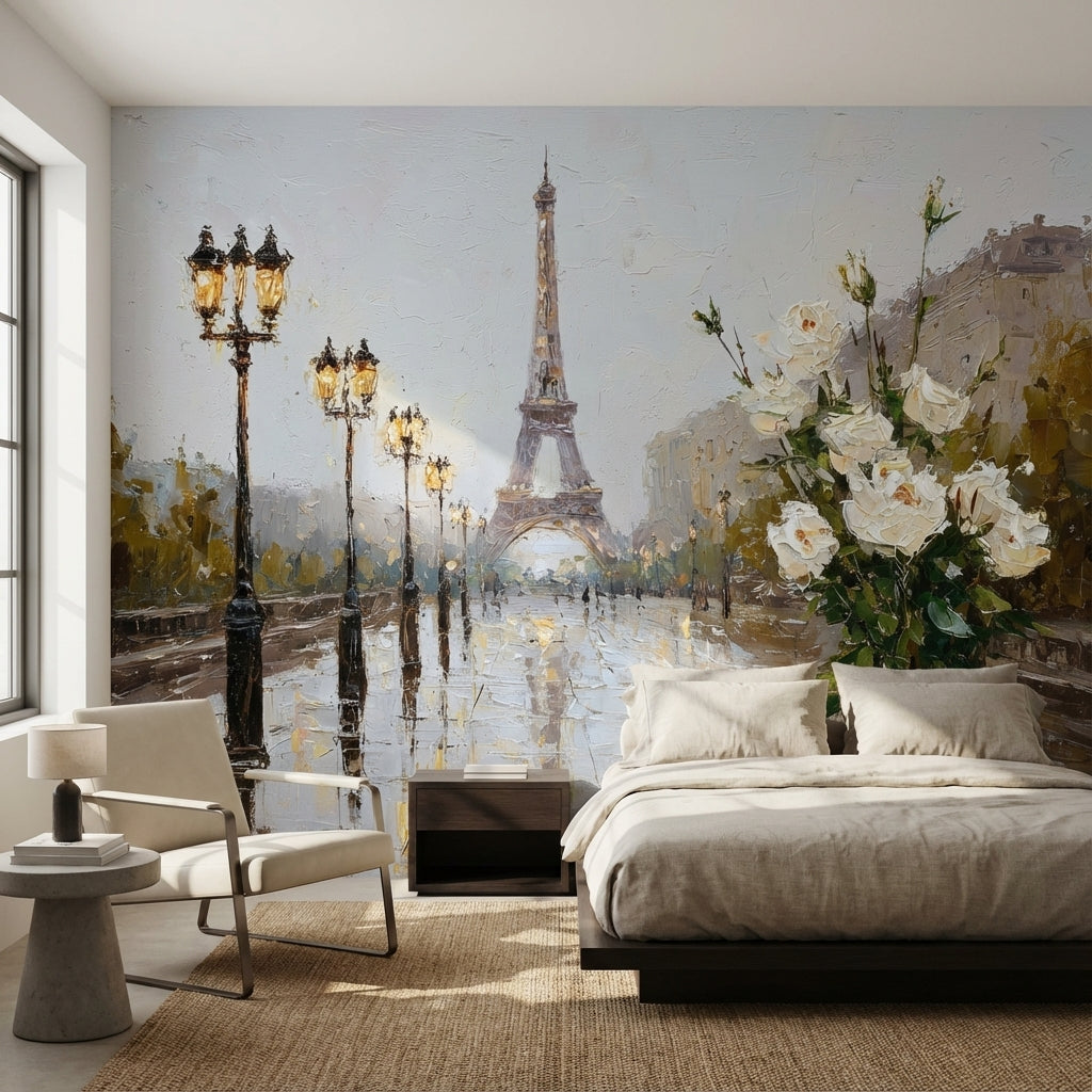 Eiffel Tower Wallpaper Paris Impressionism Wall Mural