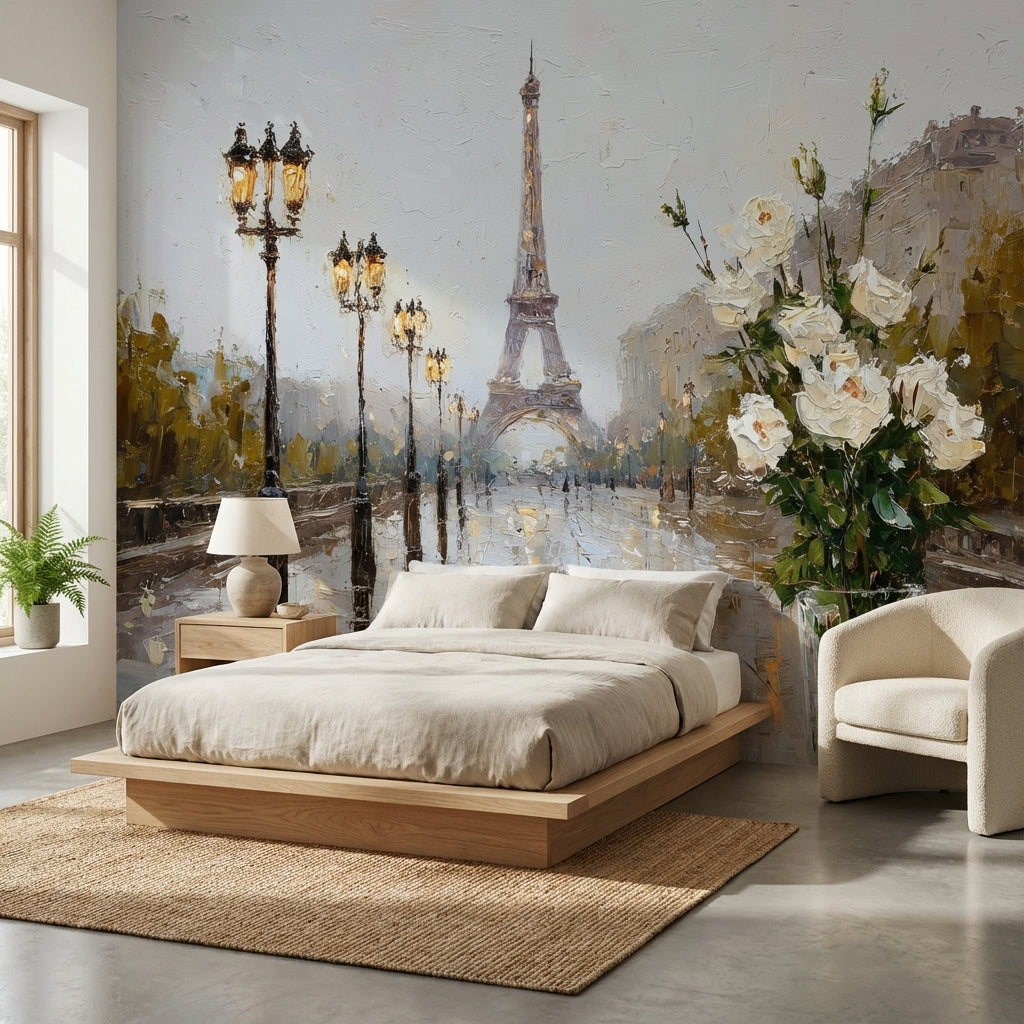 Eiffel Tower Wallpaper Paris Impressionism Wall Mural