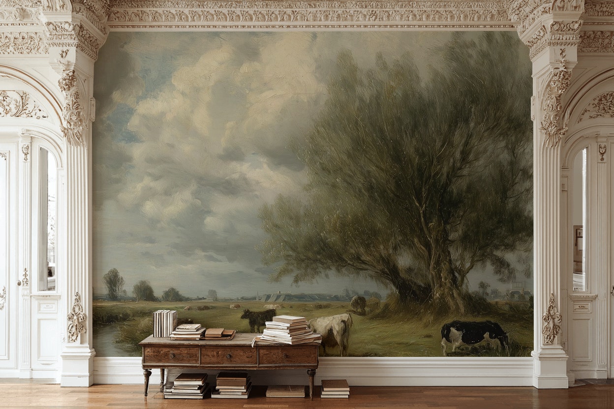 Shades Of Green Wallpaper Classic River Wall Mural
