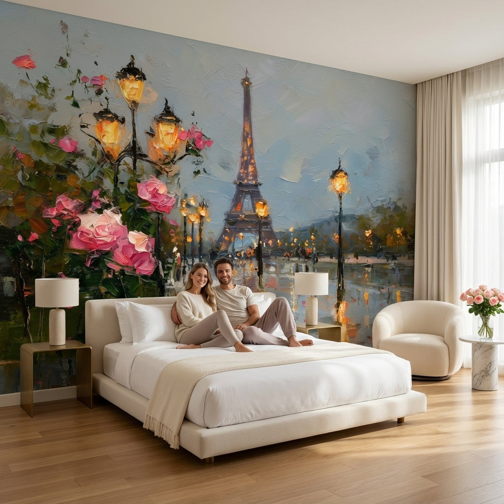 Paris Wallpaper Impressionism Romantic Wall Decor