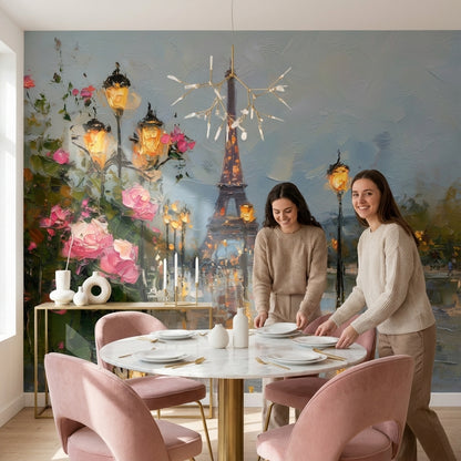 Paris Wallpaper Impressionism Romantic Wall Decor