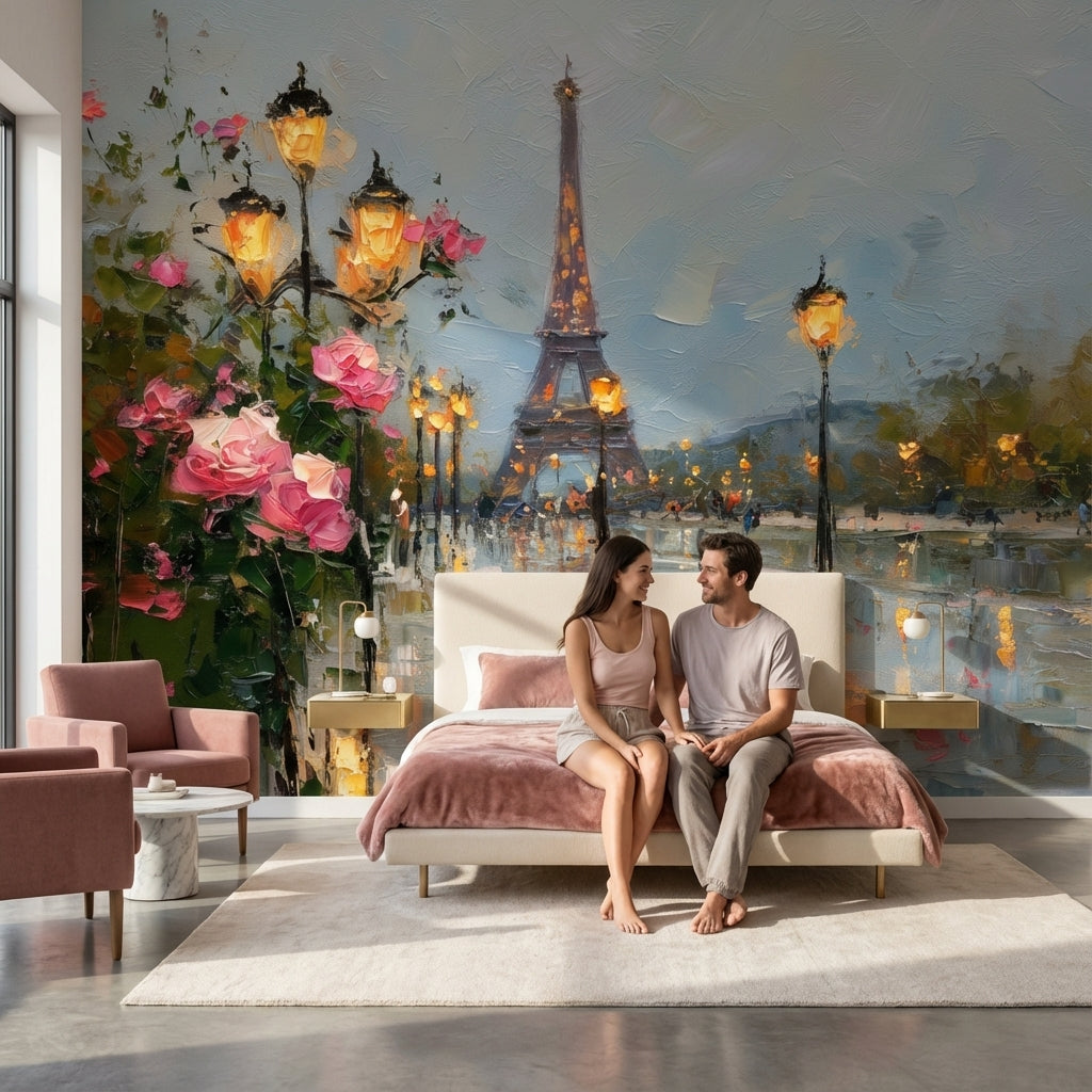 Paris Wallpaper Impressionism Romantic Wall Decor