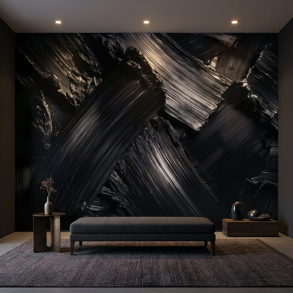 Modern Abstract Wallpaper Dark Removable Glossy Wall Mural