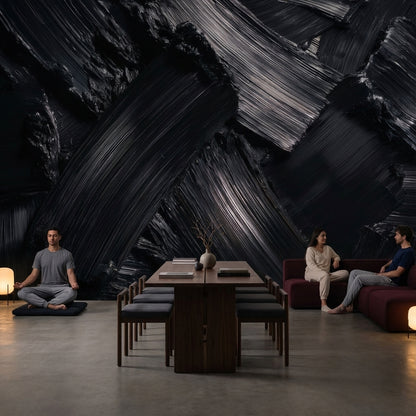 Modern Abstract Wallpaper Dark Removable Glossy Wall Mural