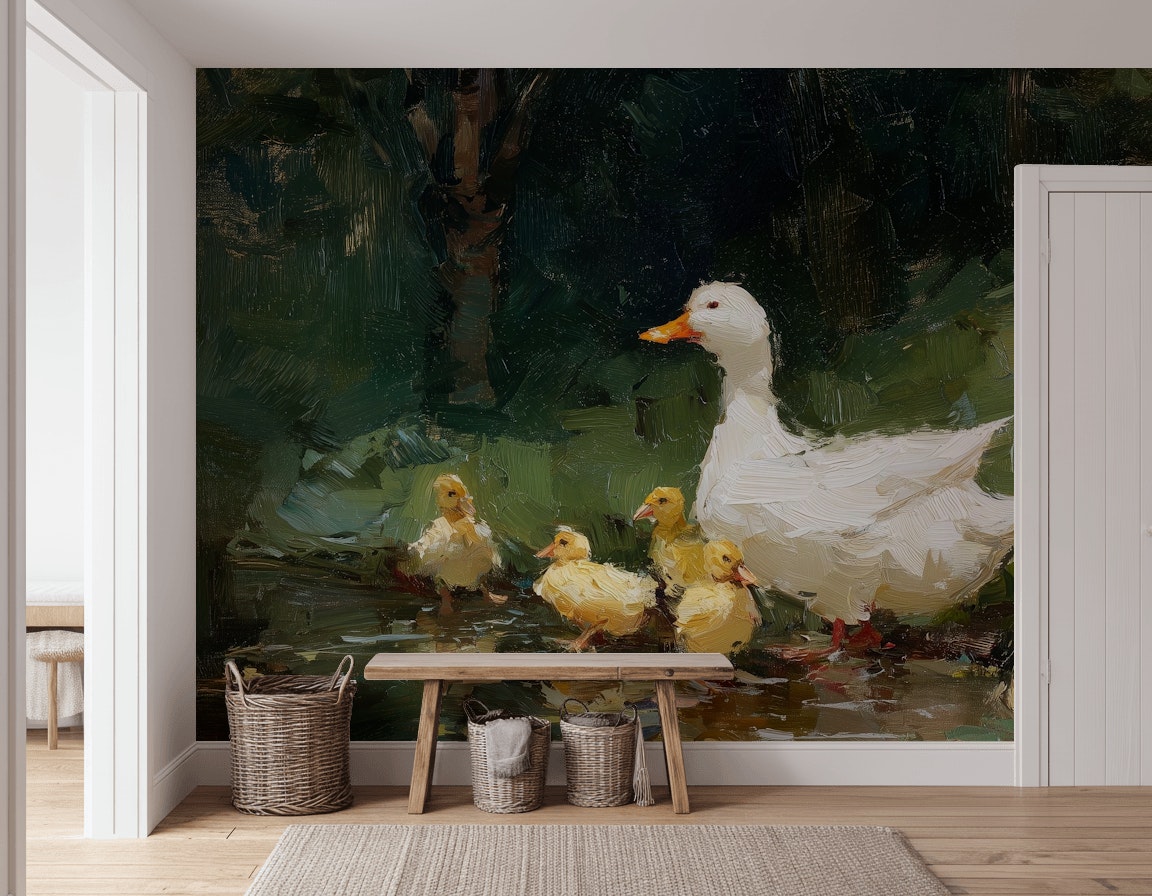 Duck Wallpaper Pond Nature Removable Wall Decor