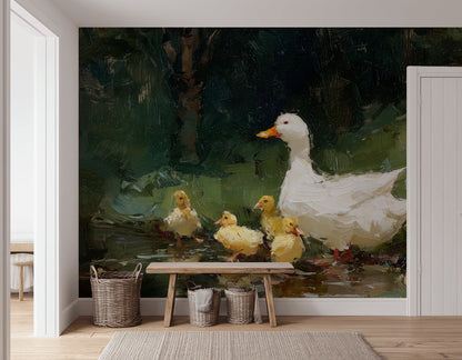 Duck Wallpaper Pond Nature Removable Wall Decor