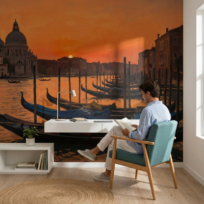 Gondolas Wallpaper Canal Removable European Wall Mural