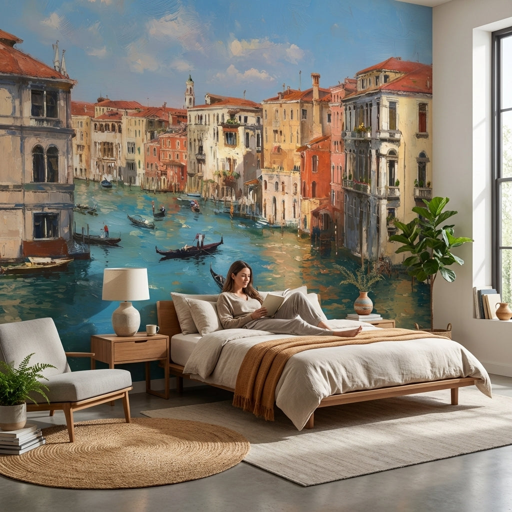 Venice Wallpaper Canal Gondolas Removable Wall Decor