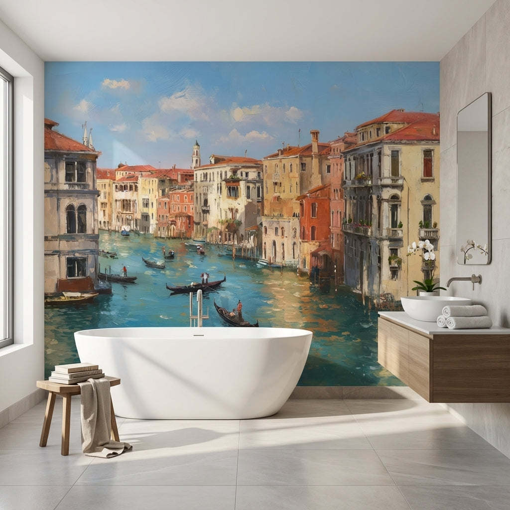 Venice Wallpaper Canal Gondolas Removable Wall Decor