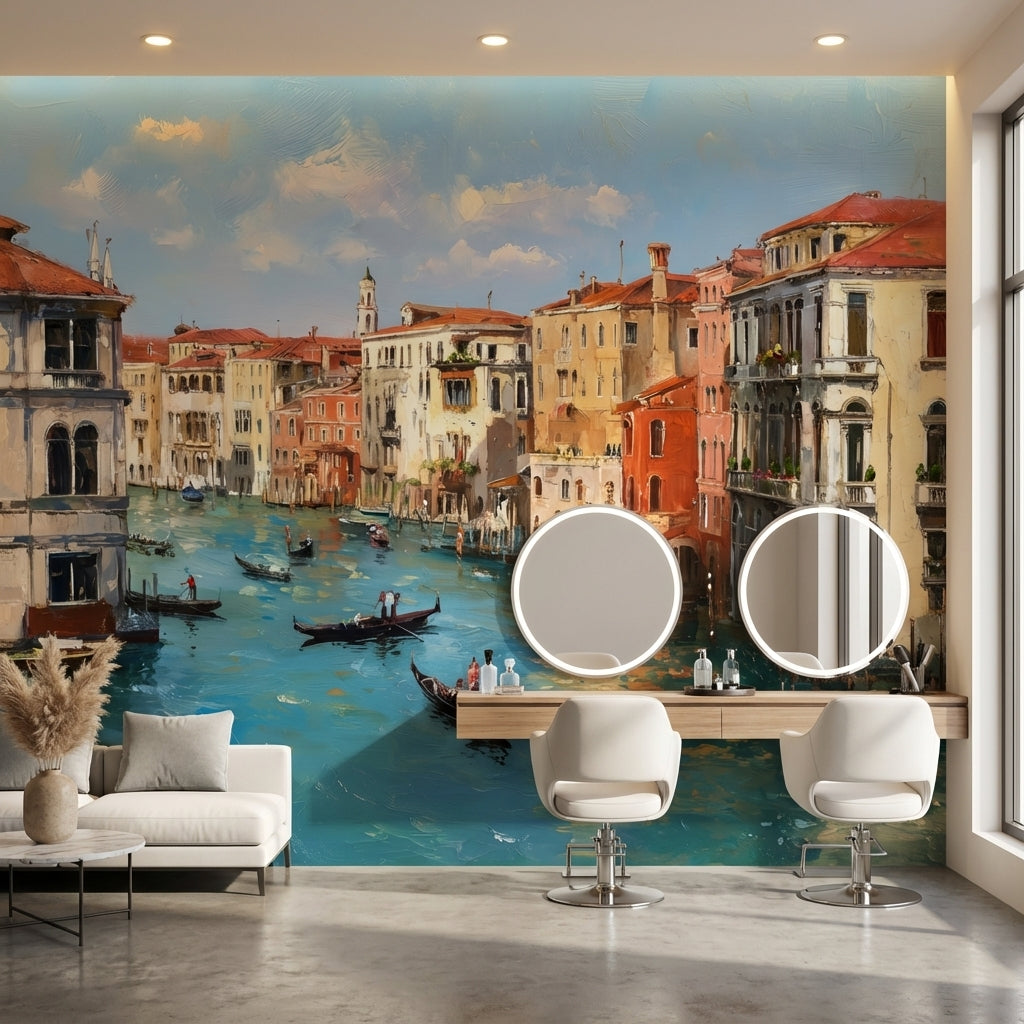 Venice Wallpaper Canal Gondolas Removable Wall Decor