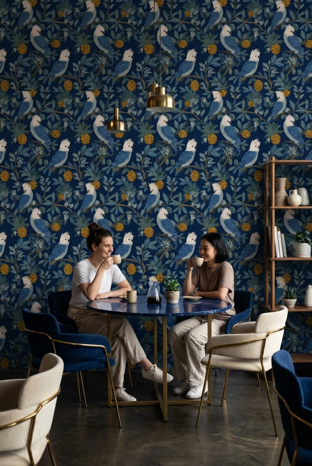 Tropical Wallpaper Cockatoos Removable Foliage Wall Mural