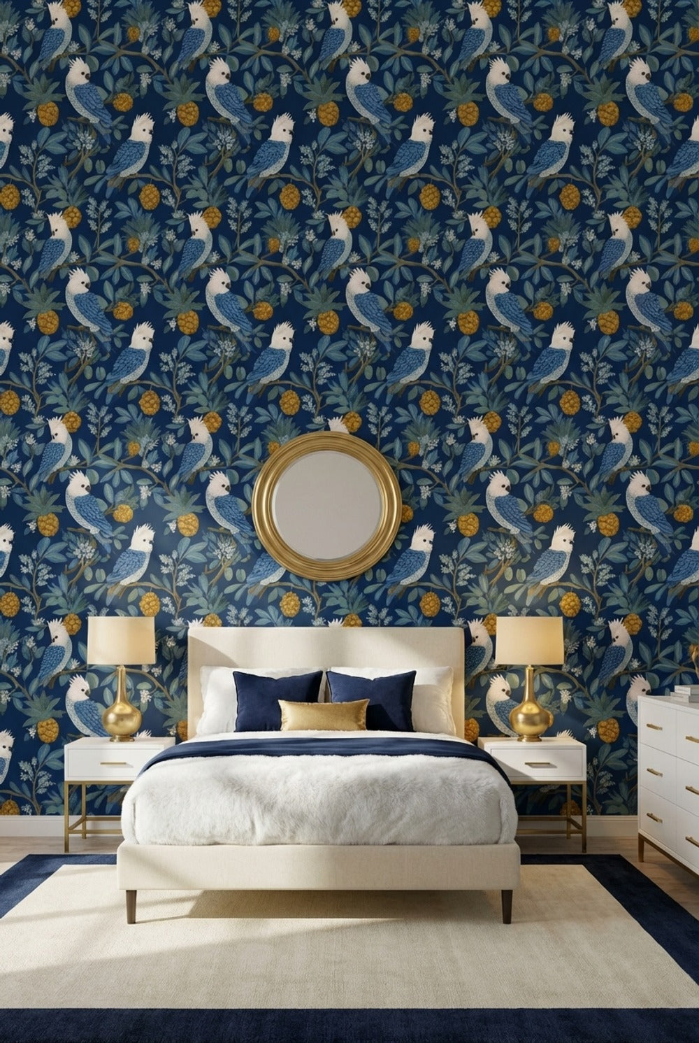 Tropical Wallpaper Cockatoos Removable Foliage Wall Mural