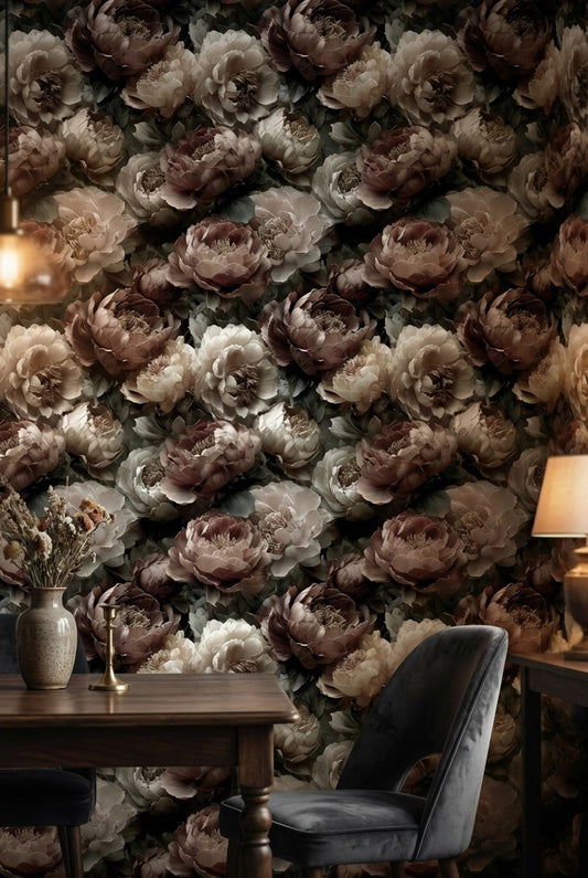 Vintage Floral Wallpaper Realistic Traditional Wall Mural