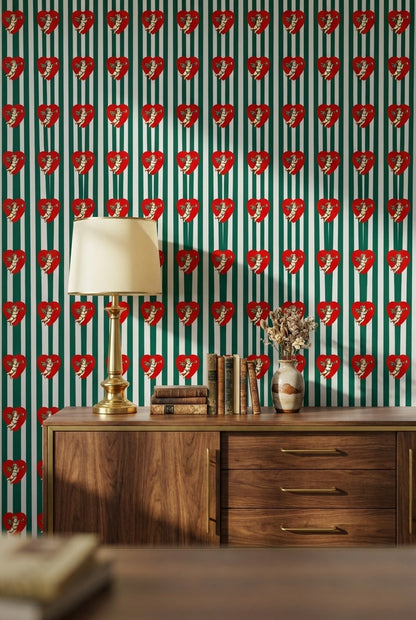 Cherub Wallpaper Heart Eclectic Decorative Mural