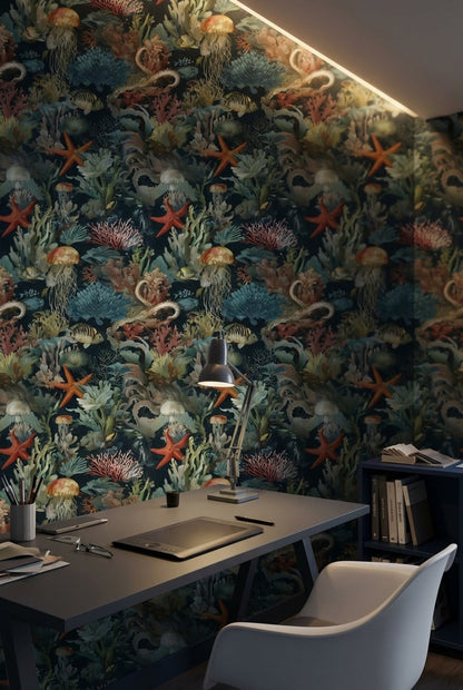 Jellyfish Wallpaper Marine Life Removable Ocean Wall Mural