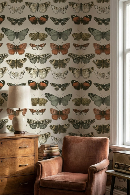 Butterflies Wallpaper Vintage Removable Nature Wall Mural