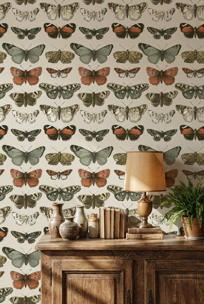 Butterflies Wallpaper Vintage Removable Nature Wall Mural