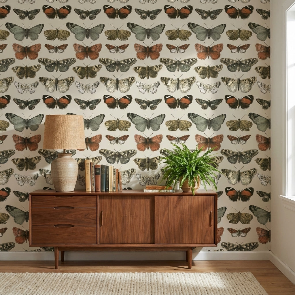 Butterflies Wallpaper Vintage Removable Nature Wall Mural