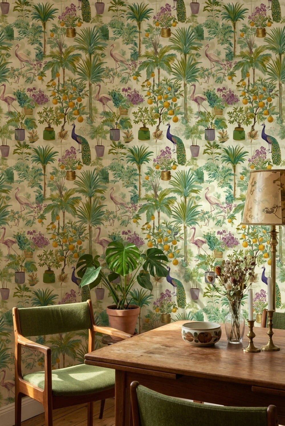 Vintage Wallpaper Shades Removable Green Wall Mural