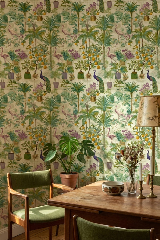 Vintage Wallpaper Shades Removable Green Wall Mural