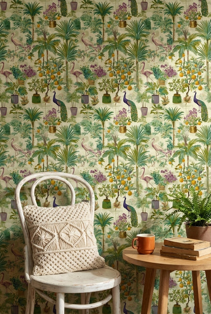 Vintage Wallpaper Shades Removable Green Wall Mural