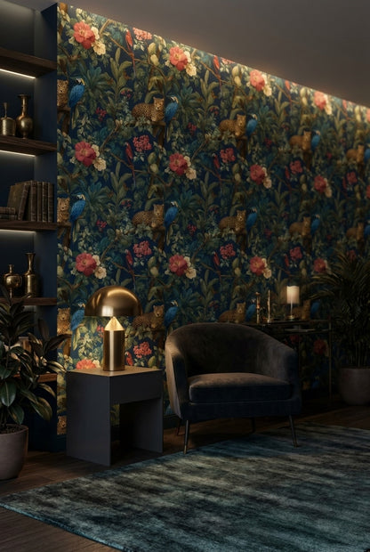 Tropical Wallpaper Flora Fauna Decorative Mural