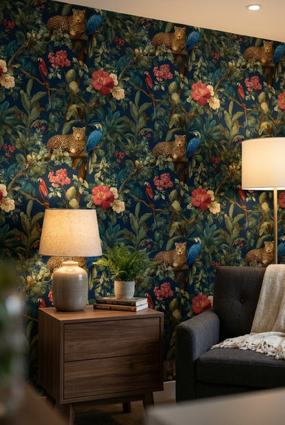 Tropical Wallpaper Flora Fauna Decorative Mural