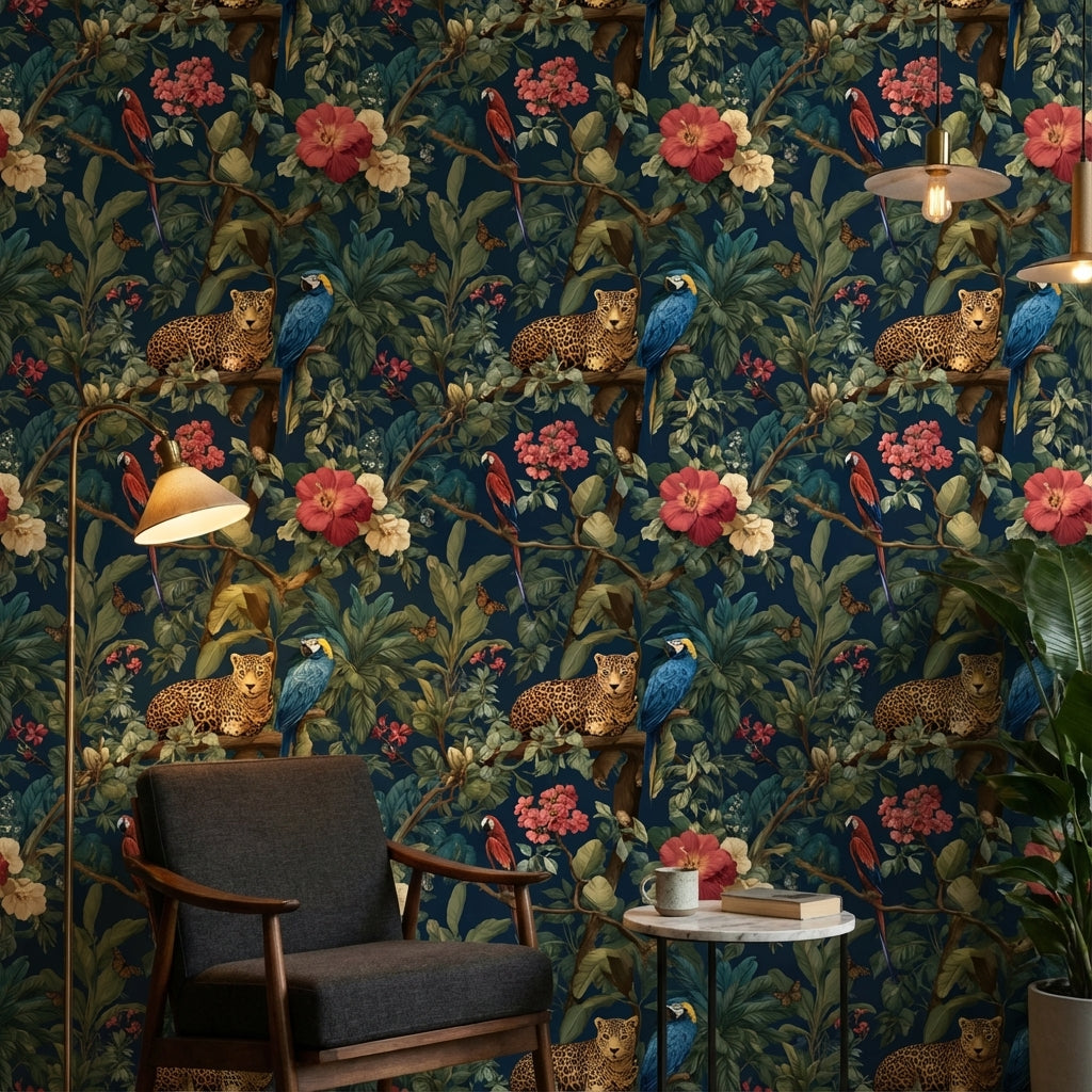 Tropical Wallpaper Flora Fauna Decorative Mural