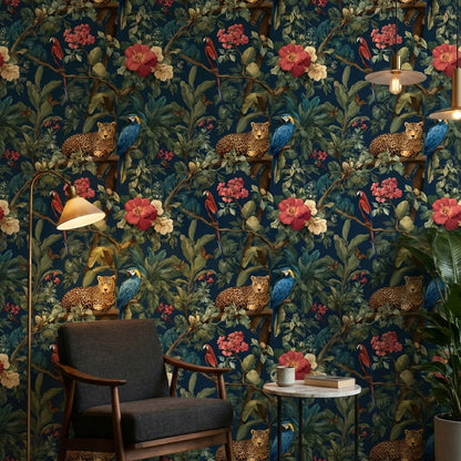 Tropical Wallpaper Flora Fauna Decorative Mural