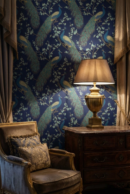 Peacock Wallpaper Floral Oriental Decorative Mural