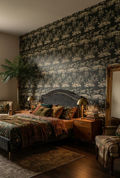 Tropical Birds Wallpaper Leopard Vintage Wall Mural