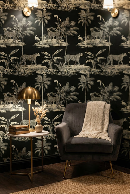 Tropical Birds Wallpaper Leopard Vintage Wall Mural