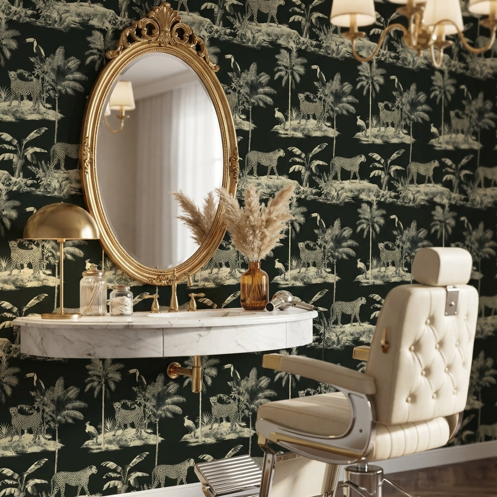 Tropical Birds Wallpaper Leopard Vintage Wall Mural