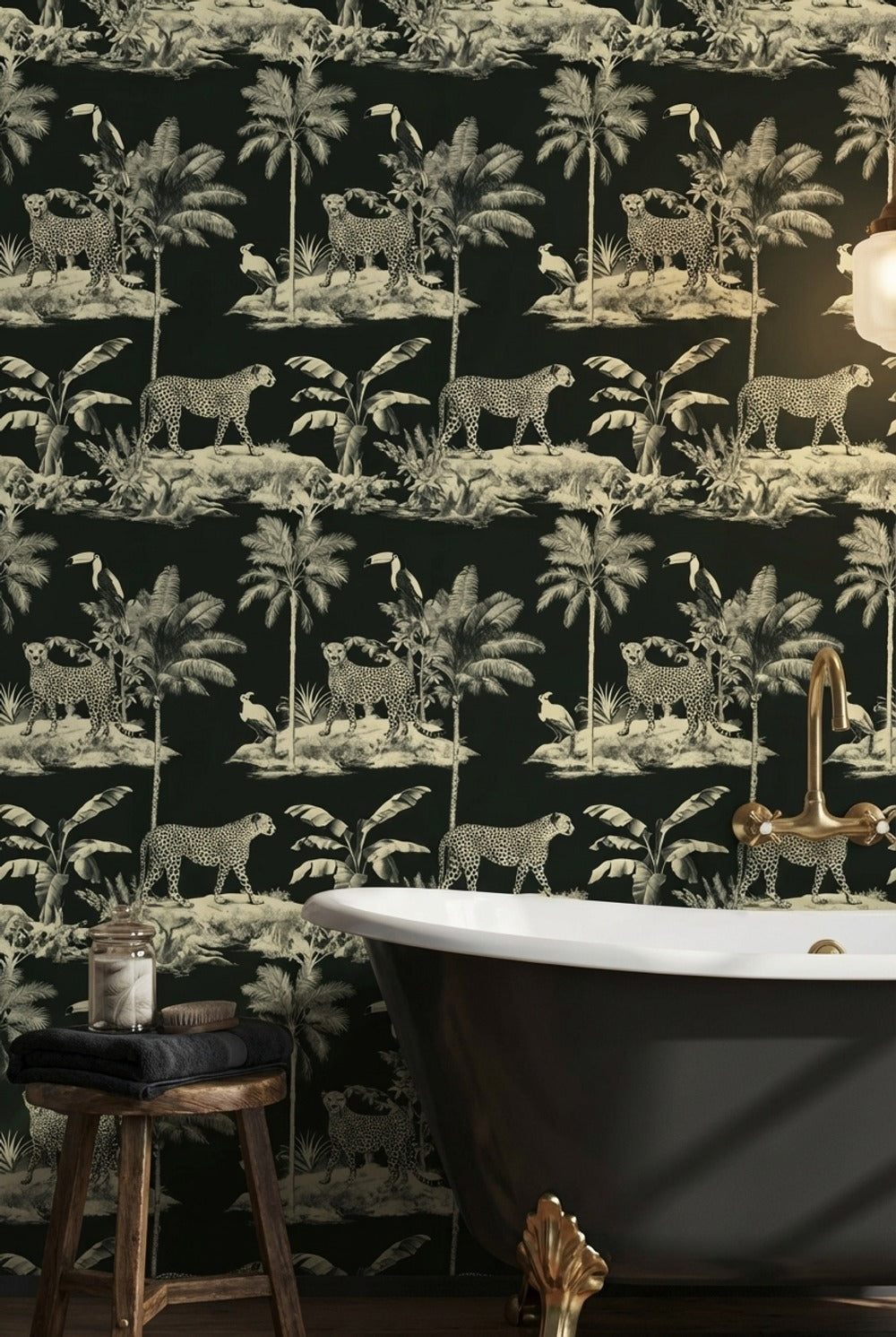 Tropical Birds Wallpaper Leopard Vintage Wall Mural