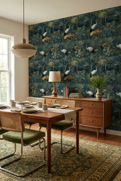 Tropical Birds Wallpaper Palm Leaves Removable Floral Wall Mural