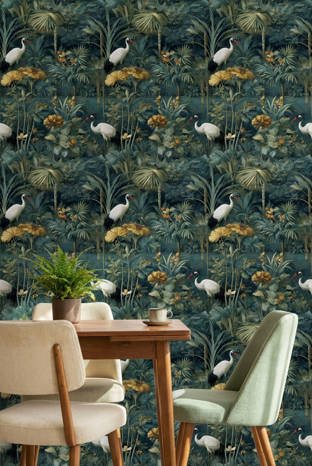 Tropical Birds Wallpaper Palm Leaves Removable Floral Wall Mural