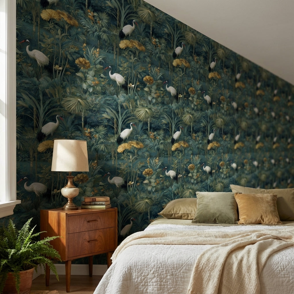 Tropical Birds Wallpaper Palm Leaves Removable Floral Wall Mural