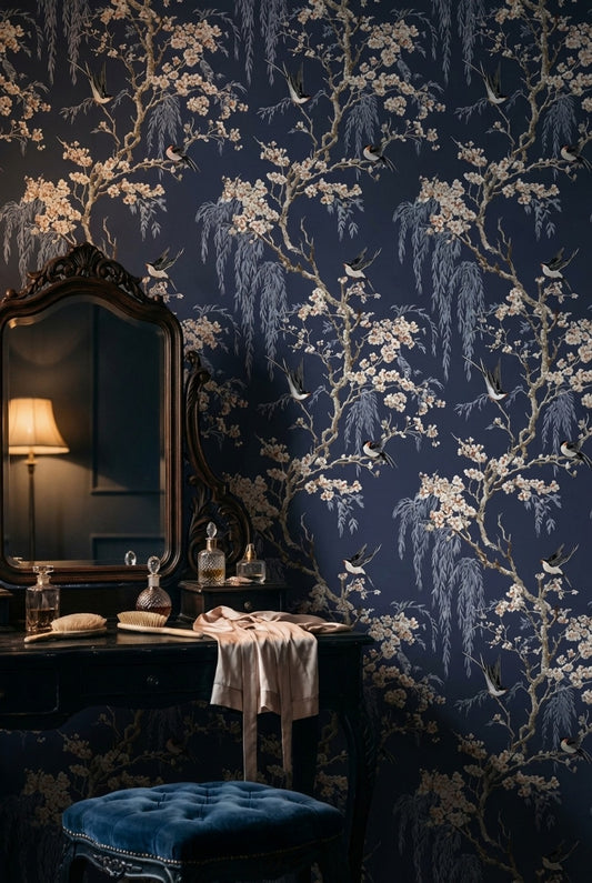 Chinoiserie Wallpaper Floral Vintage Decorative Mural