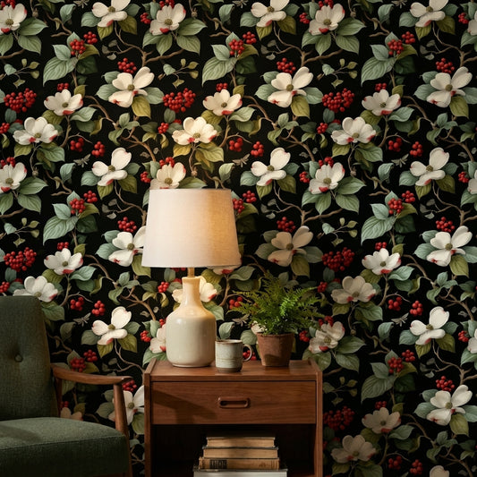 Floral Wallpaper Botanical Vintage Decorative Mural