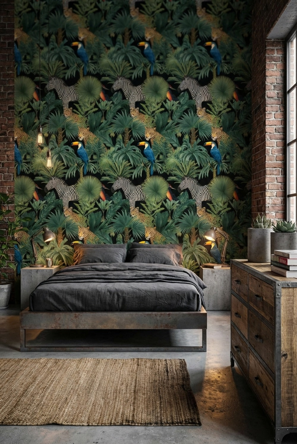 Jungle Wildlife Wallpaper Tropical Leopard Wall Mural