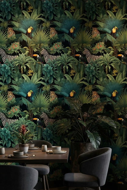 Tropical Wallpaper Jungle Flora Decorative Mural
