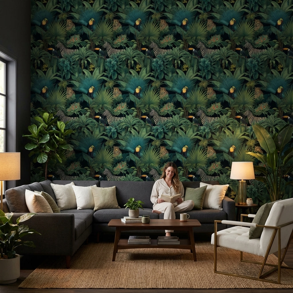 Tropical Wallpaper Jungle Flora Decorative Mural