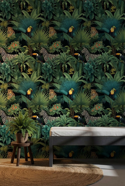 Tropical Wallpaper Jungle Flora Decorative Mural