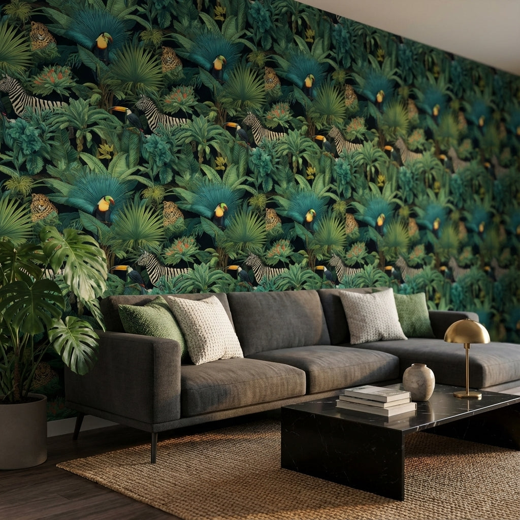 Tropical Wallpaper Jungle Flora Decorative Mural